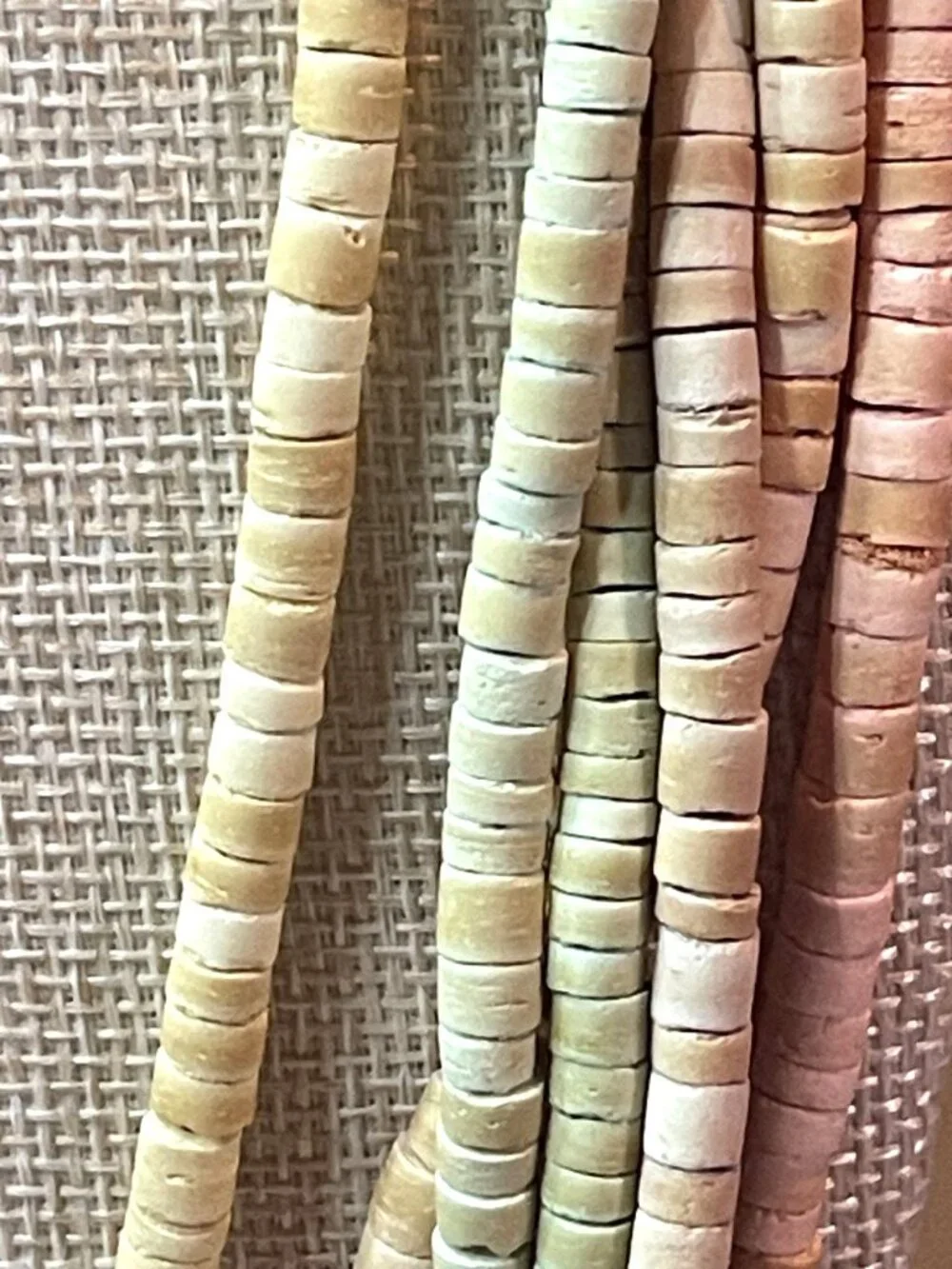 Vintage Southwestern Style 6 Strand Melon Shell Heishi Necklace Bohemian